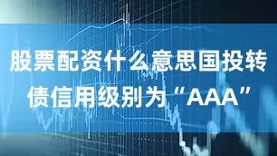 股票配资什么意思国投转债信用级别为“AAA”